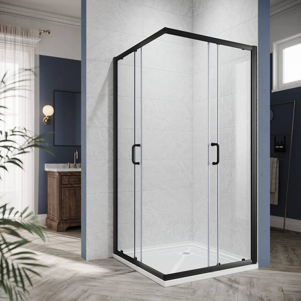 VTI 34'' W 72'' H Framed Square Reversible Shower Enclosure & Reviews